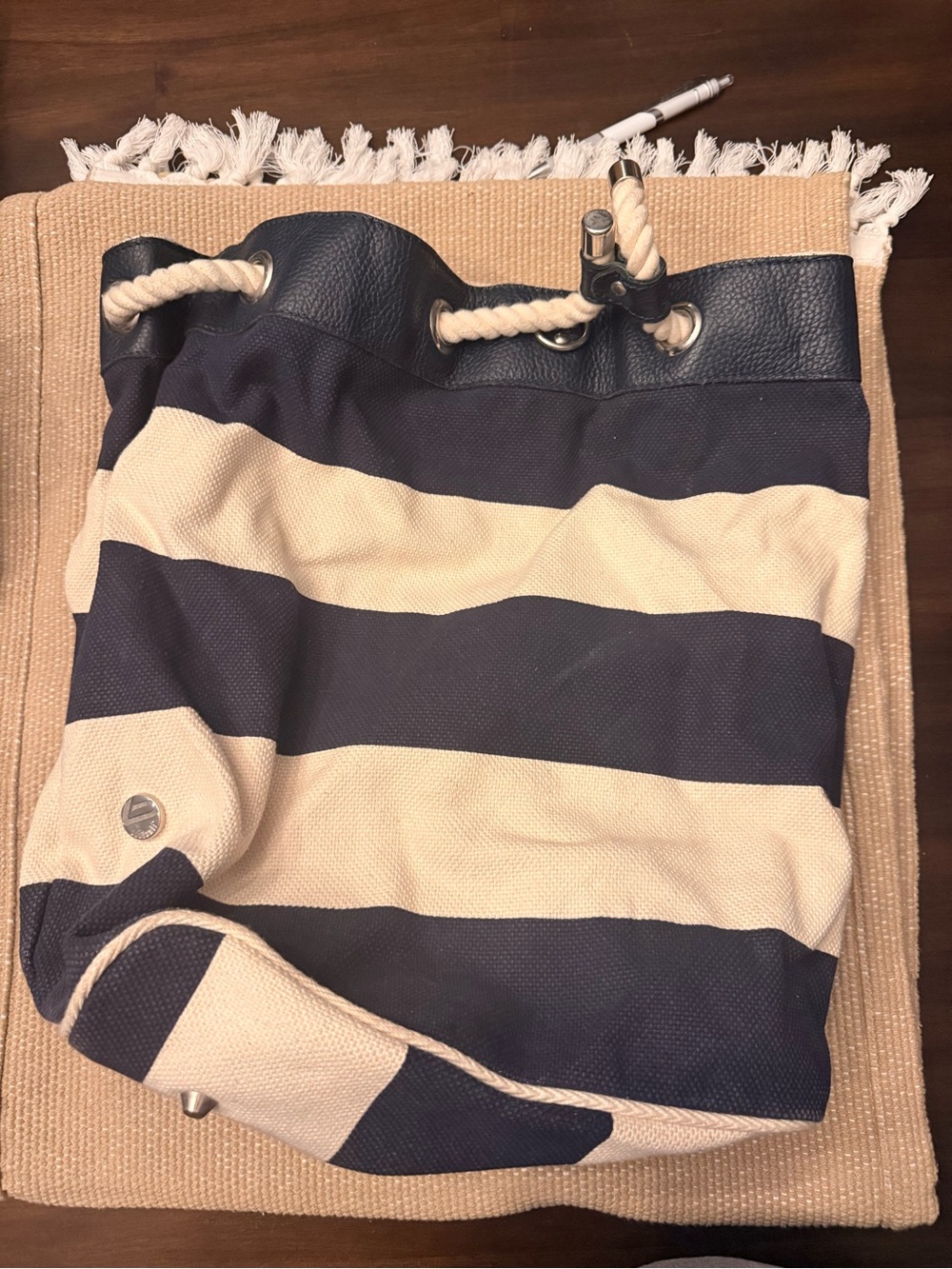 bonfanti canvas beach bag